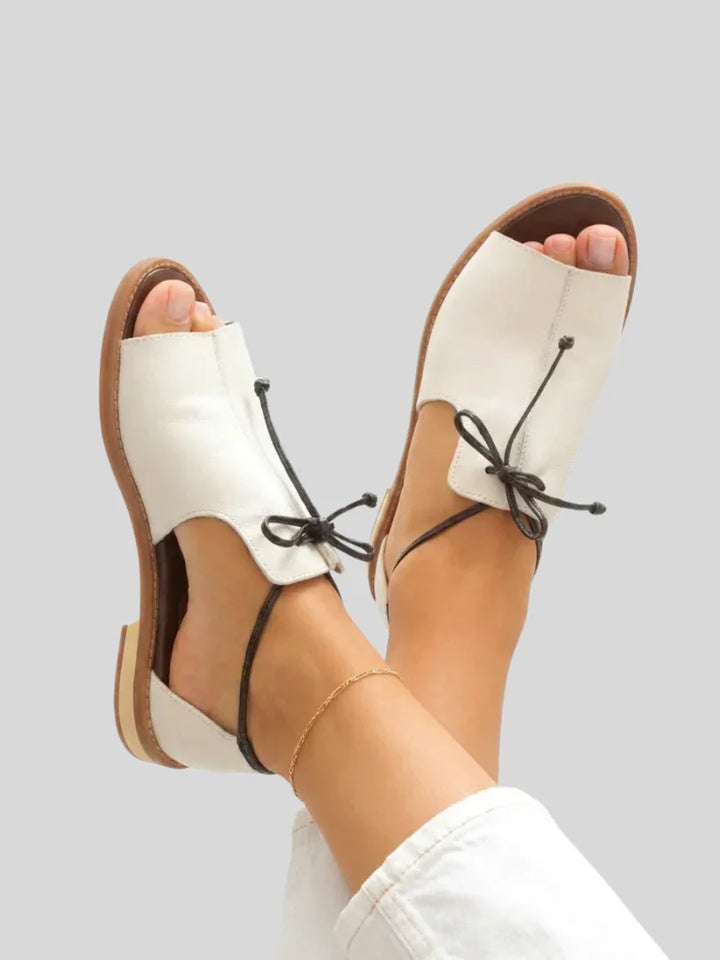 LILLIANA – LEEREN SANDALEN MET BANDJES