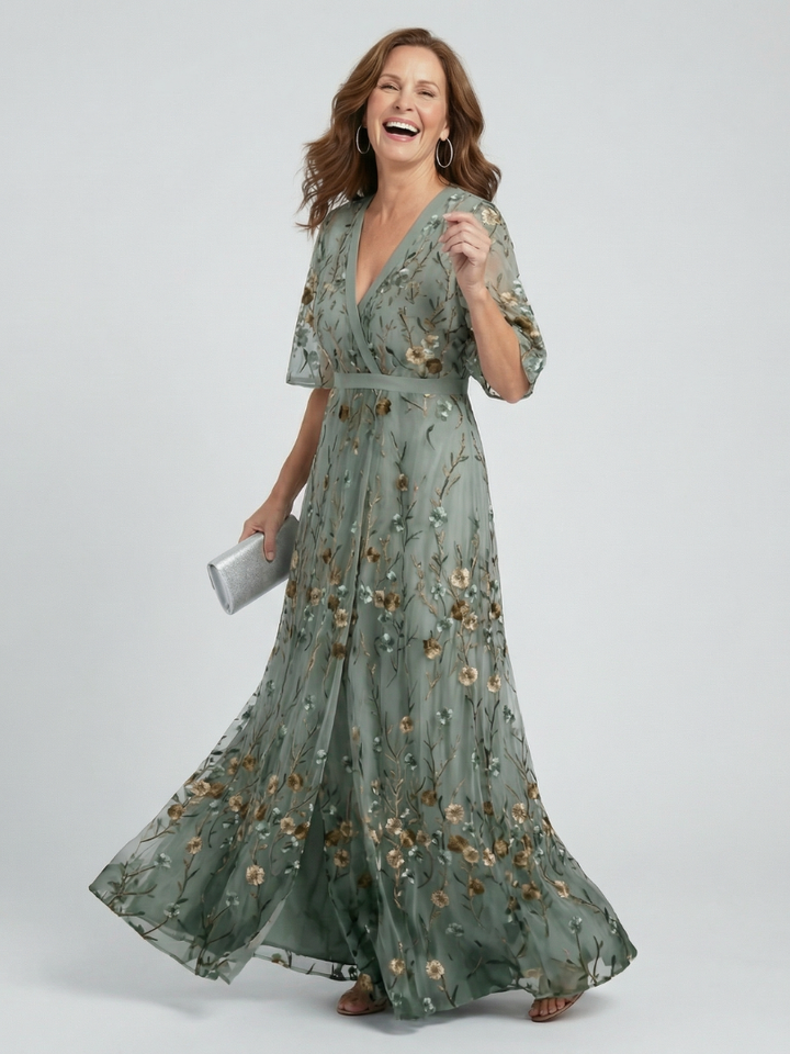 Jade | Halter Bloom Flow Maxi Dress