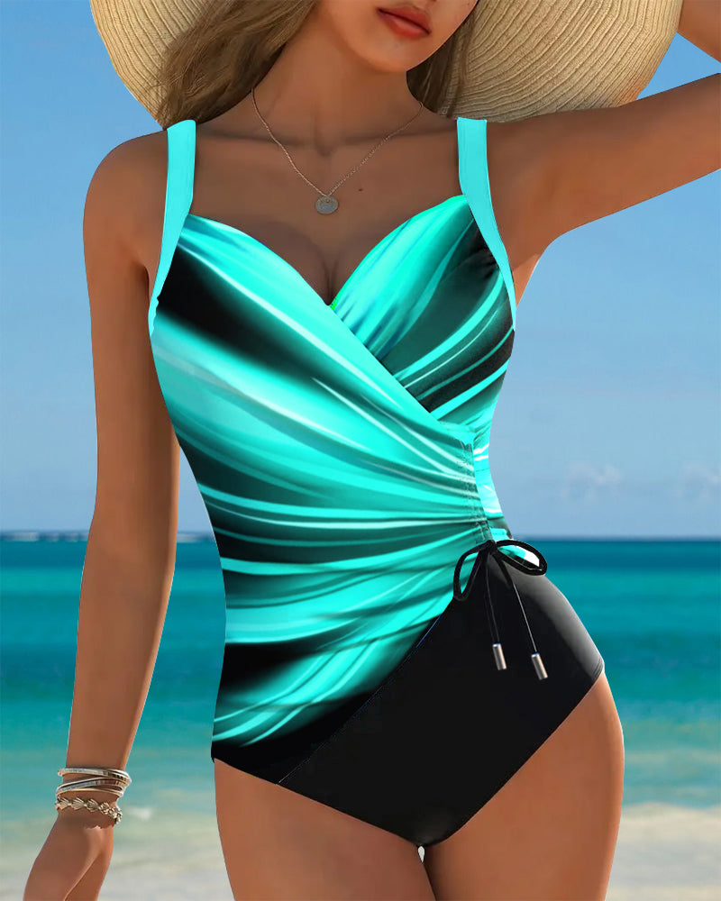 Eleanor | Gradient Drawstring One-Piece Swimsuit