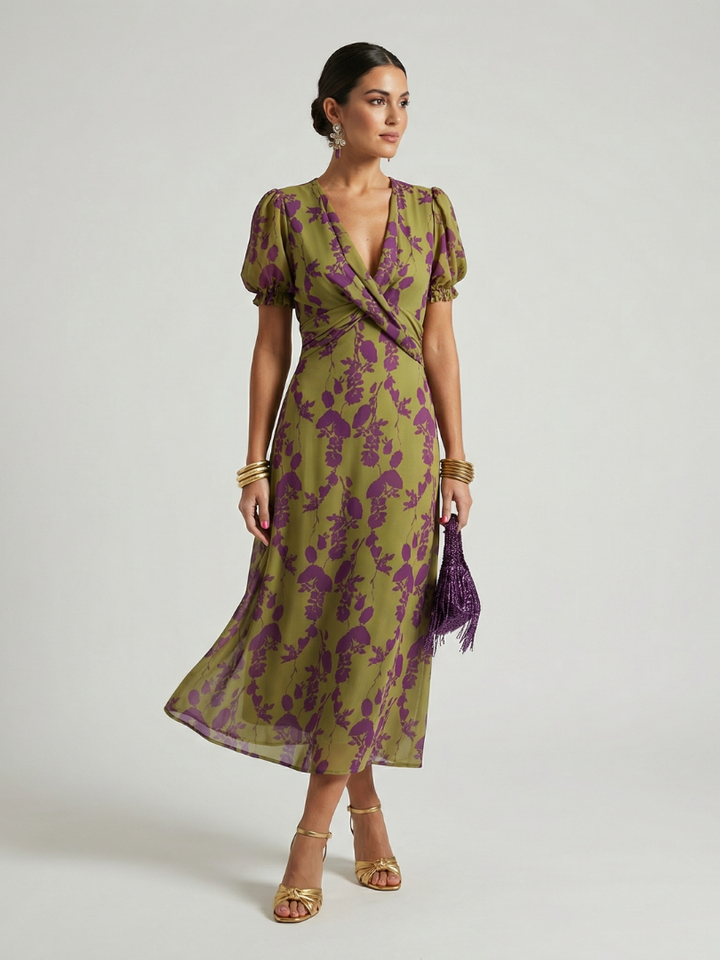 Violet &amp; Grace™ | Relaxed Floral Midi Dress