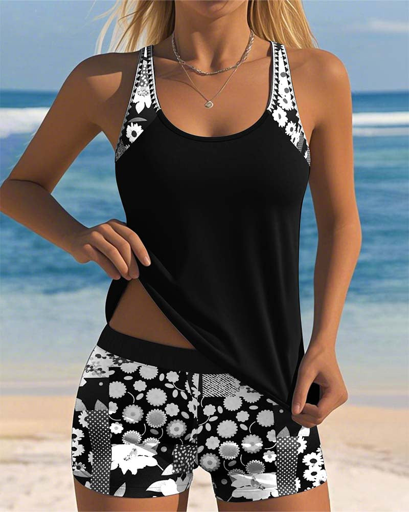 Matilda | Flower Print Swimsuit Set