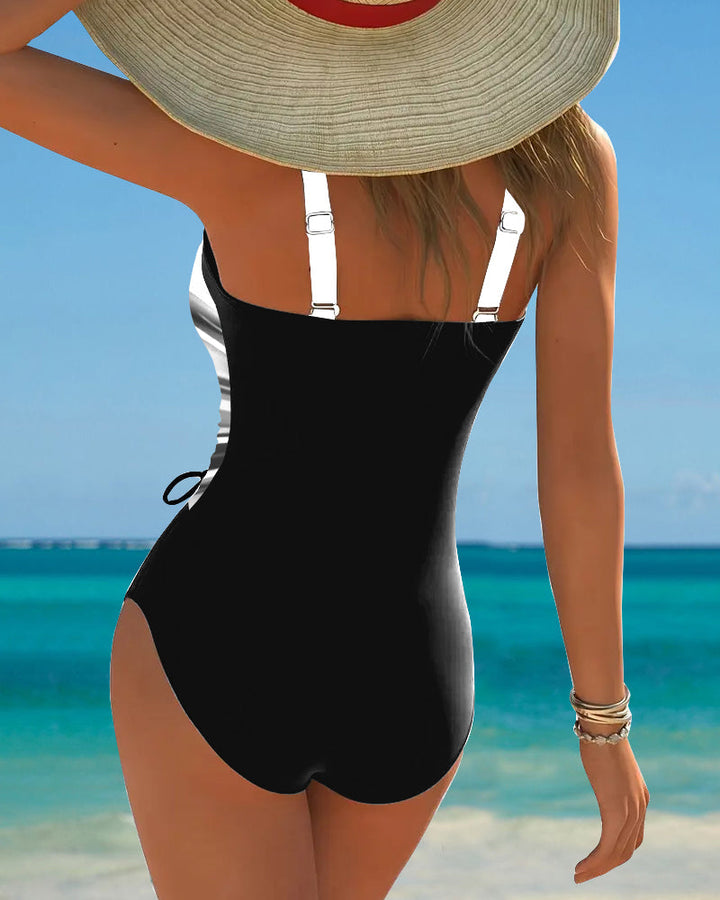 Eleanor | Gradient Drawstring One-Piece Swimsuit