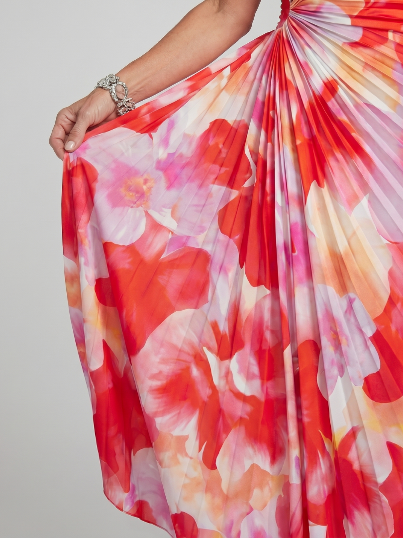 Carla | One Shoulder Pleated Bodice Midi Dress