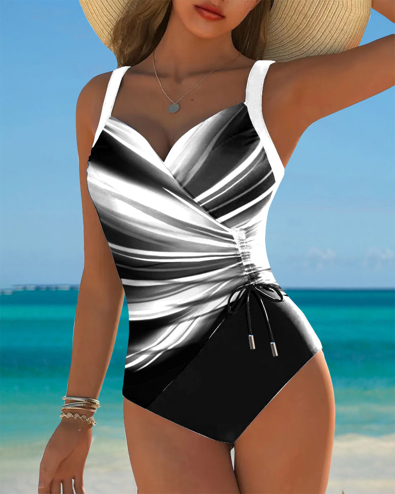 Eleanor | Gradient Drawstring One-Piece Swimsuit