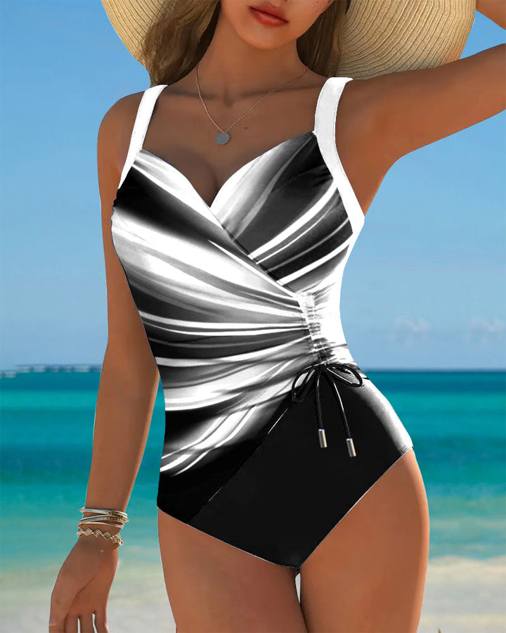 Eleanor | Gradient Drawstring One-Piece Swimsuit