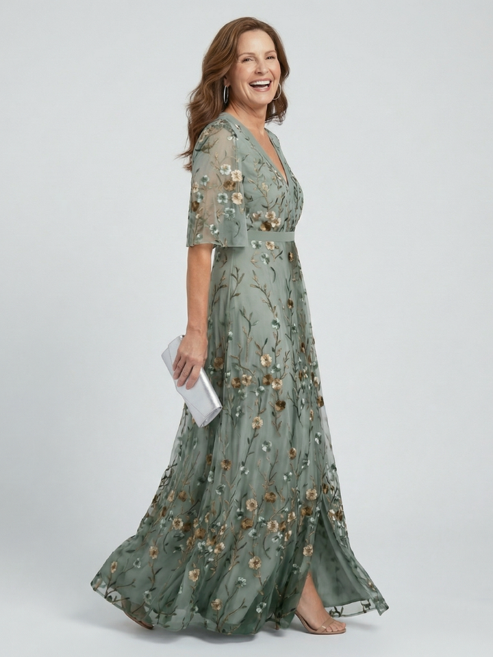 Jade | Halter Bloom Flow Maxi Dress