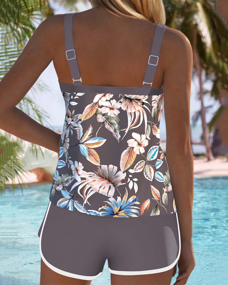 Evie | U-Neck Floral Tankini