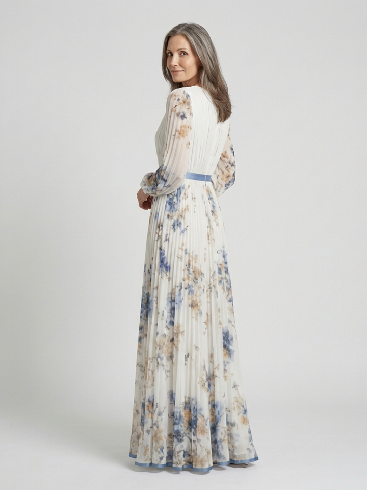 Violet &amp; Grace™ | Long Sleeve V Neck Floral Maxi Dress