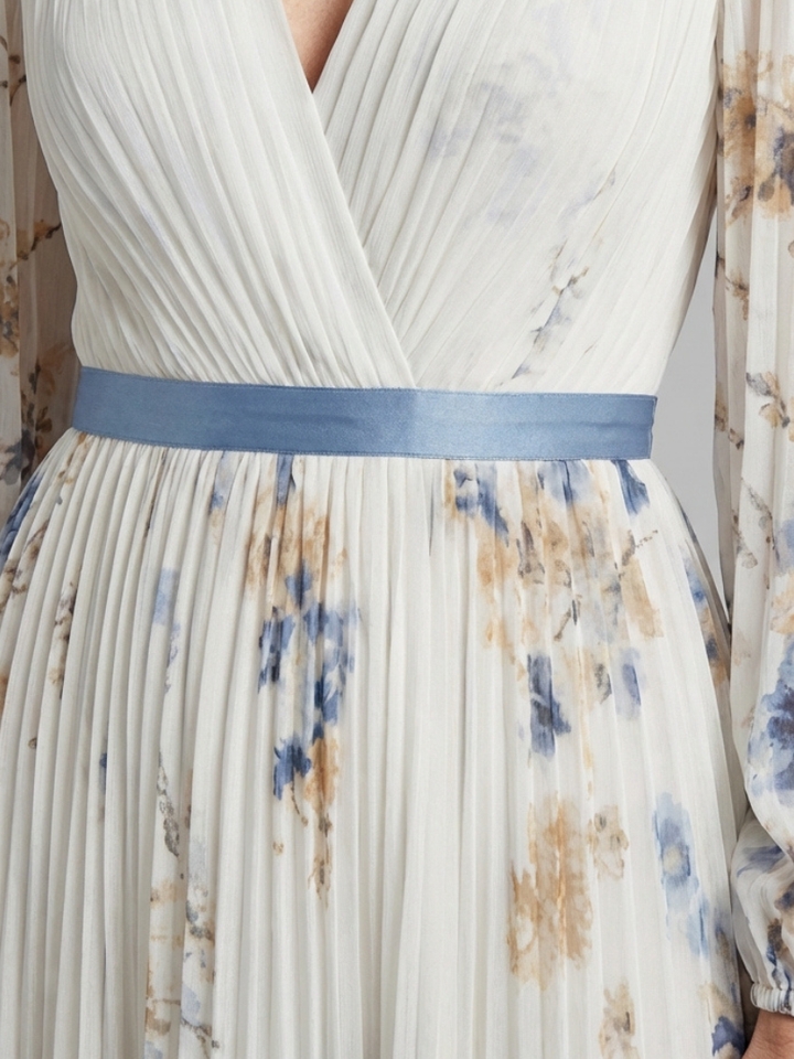 Violet &amp; Grace™ | Long Sleeve V Neck Floral Maxi Dress