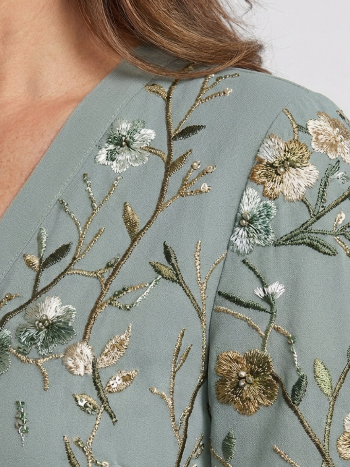 Violet &amp; Grace™ | Floral V Neck Short Sleeve Maxi Dress