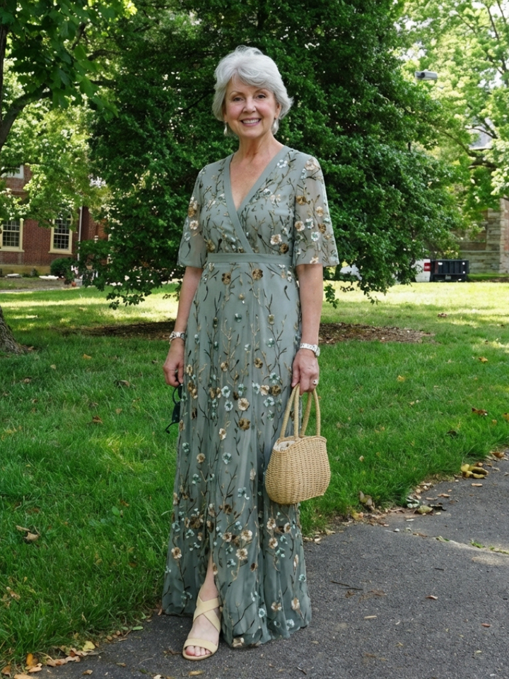 Violet &amp; Grace™ | Floral V Neck Short Sleeve Maxi Dress