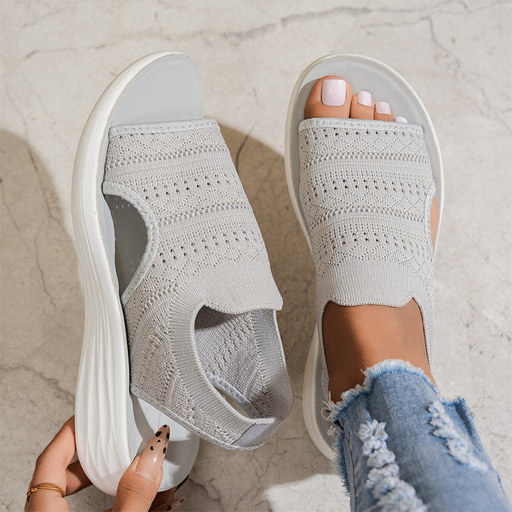 Lily - Breathable Knit Platform Sandals