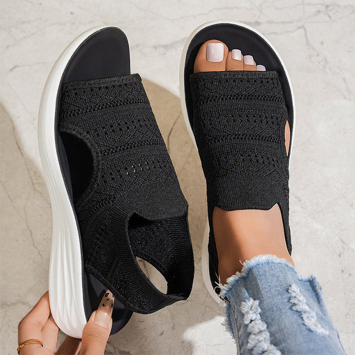 Lily - Breathable Knit Platform Sandals